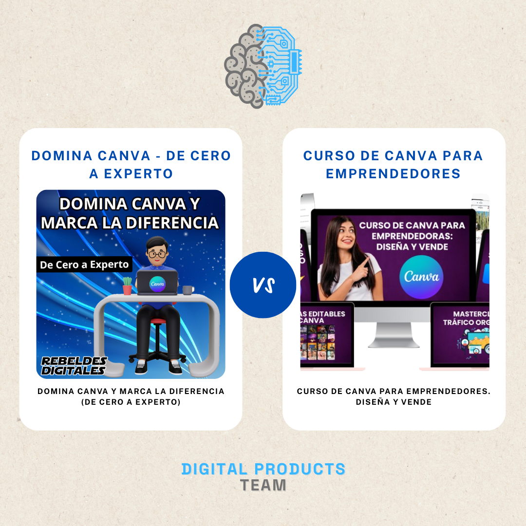 Comparativa de cursos de Canva: Domina Canva vs Canva para Emprendedores - diferencias clave