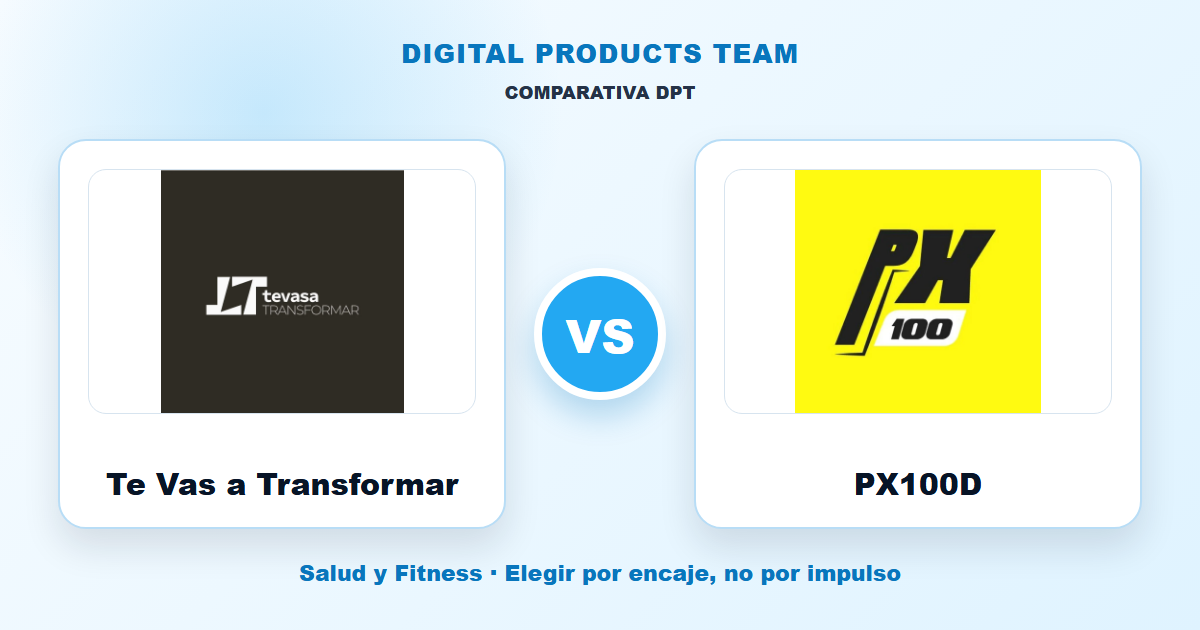Comparativa DPT entre Te Vas a Transformar y PX100D con imagenes de ambos cursos