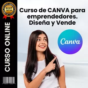 Portada oficial de Curso de CANVA para emprendedores. Diseña y Vende en Hotmart