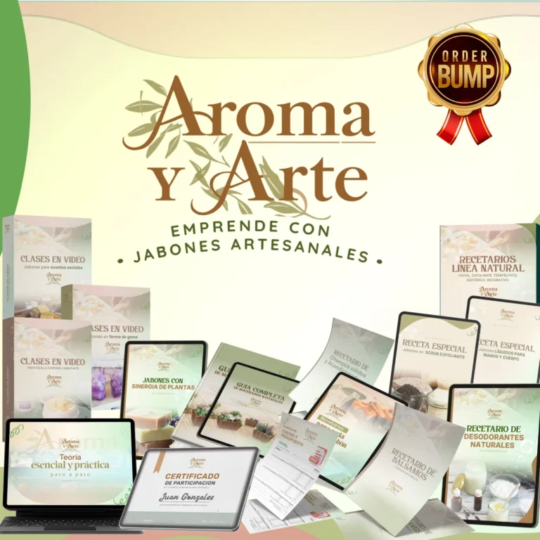 Portada oficial de Aroma y arte: emprende con jabones artesanales en Hotmart