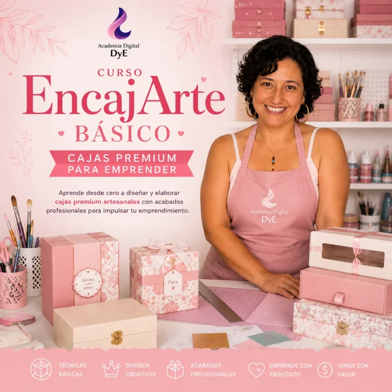 Portada oficial del curso de cajas premium Encajarte: Curso básico de cajas de lujo en Hotmart