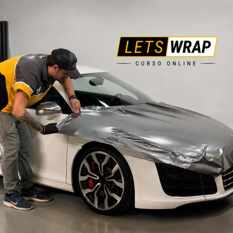 Portada oficial del curso de wrapping vehicular en Hotmart