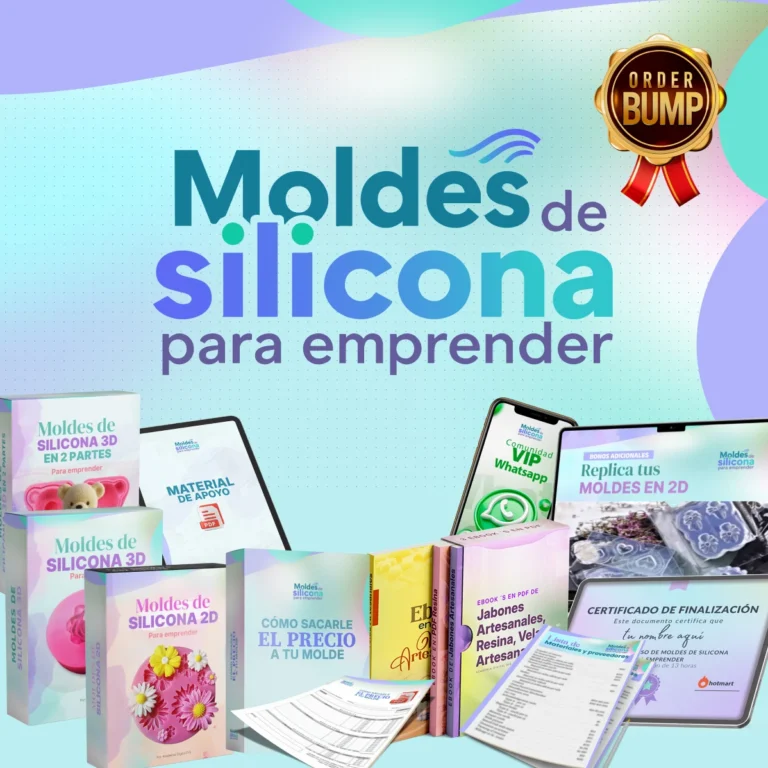 Portada oficial del curso de moldes de silicona en Hotmart