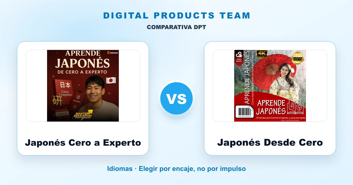 Aprende Japonés de Cero a Experto: comparativa DPT con imágenes de ambos cursos