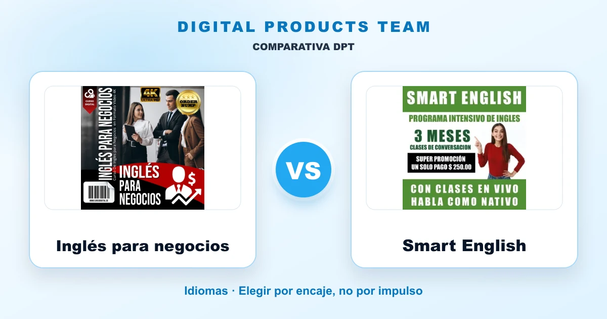 Inglés para negocios: comparativa DPT con imágenes de ambos cursos