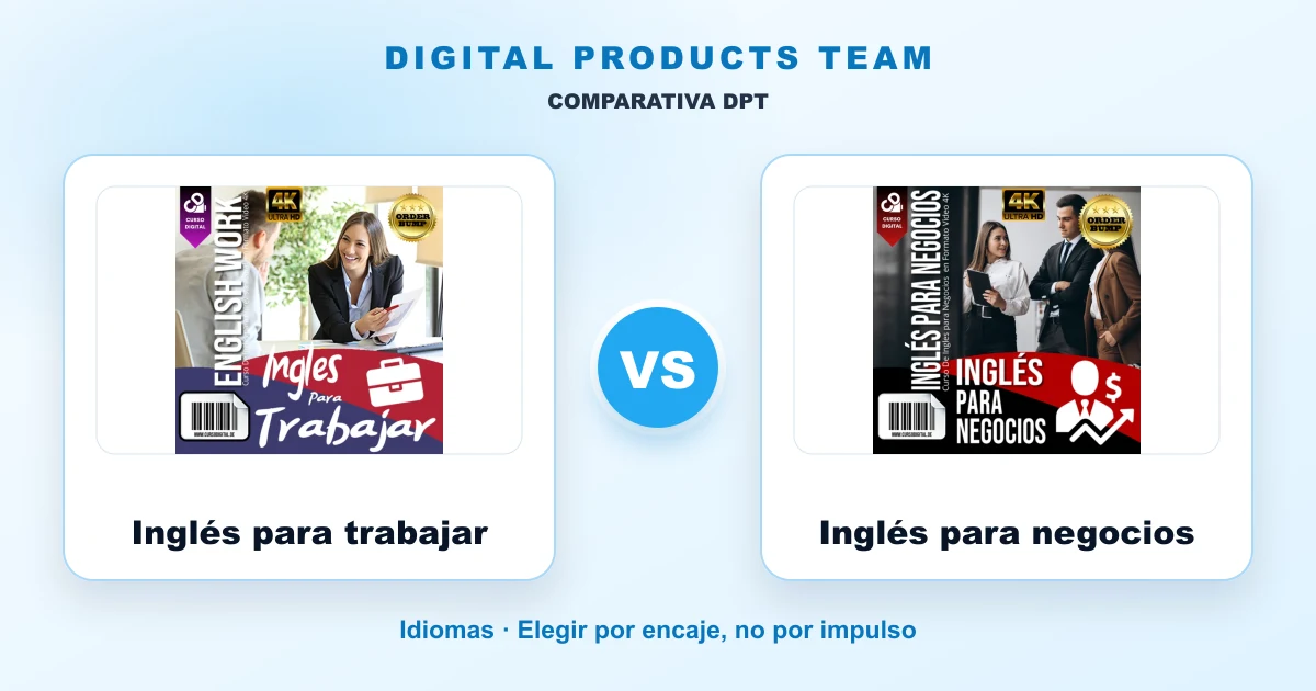 Inglés para trabajar: comparativa DPT con imágenes de ambos cursos