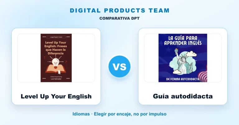 Level Up Your English: comparativa DPT con imágenes de ambos cursos