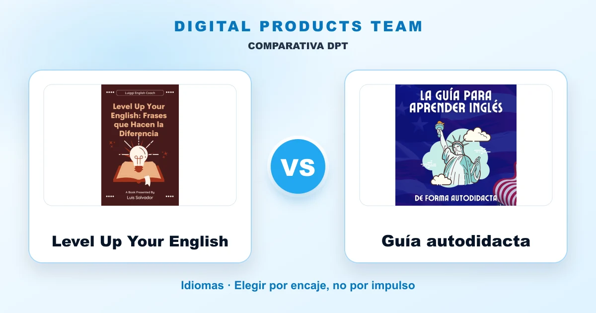 Level Up Your English: comparativa DPT con imágenes de ambos cursos